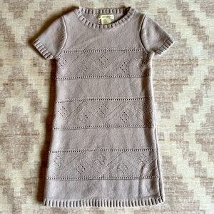 The Eagles Eye Short Sleeve Beige Knit Dress for Kids size 4